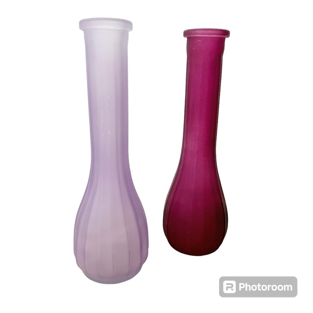 Set of 2 Purple/Lilac Bud Vases approximately 9 inches Bundle and Save